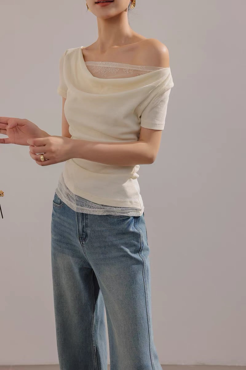 Lace Layered Off-Shoulder Top