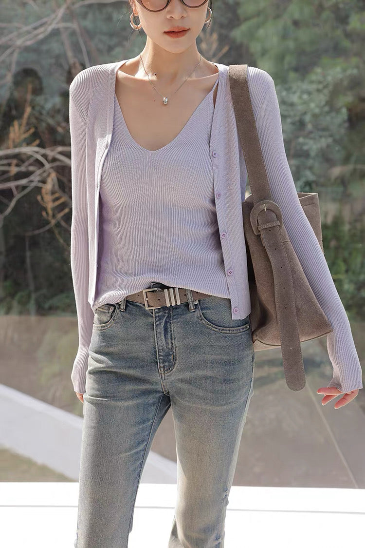 Nuance V-Neck Knit Set