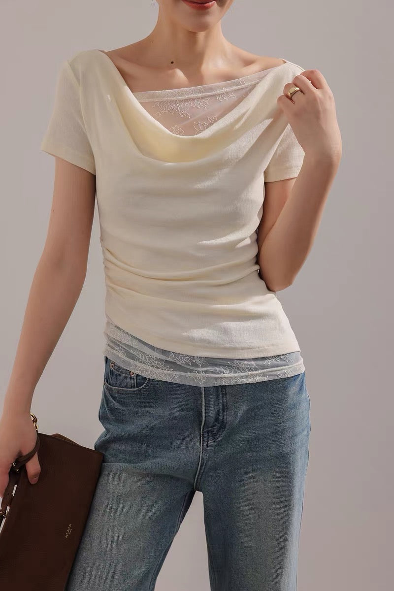 Lace Layered Off-Shoulder Top