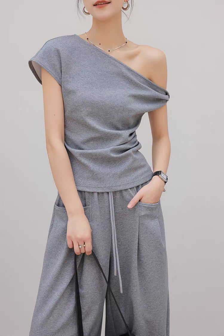 Asymmetry Drape Top