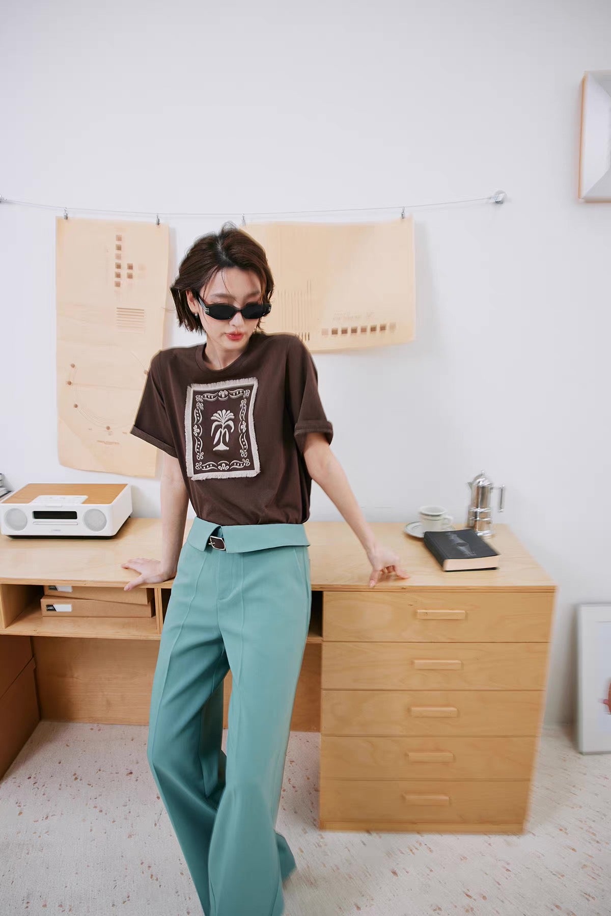 Flap Waist Straight Pants