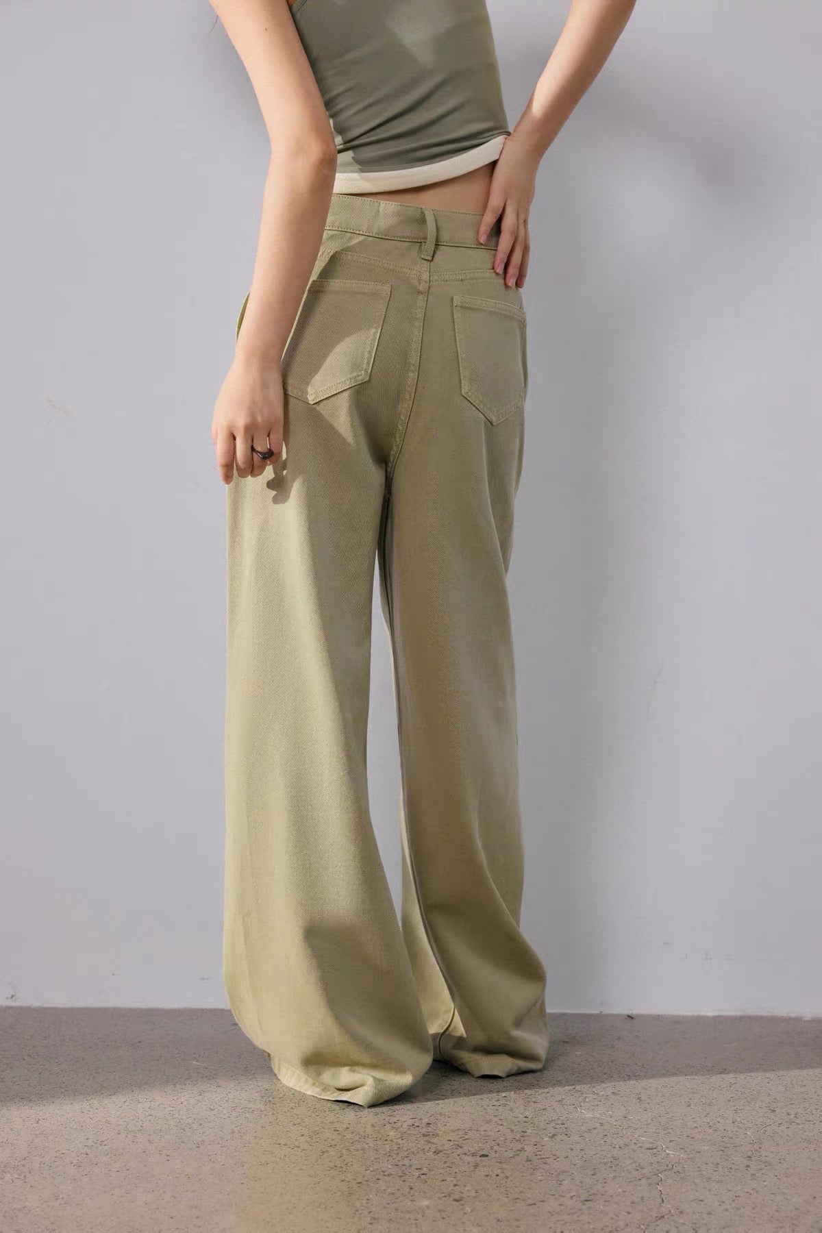 Soft Olive Wide Leg Pants