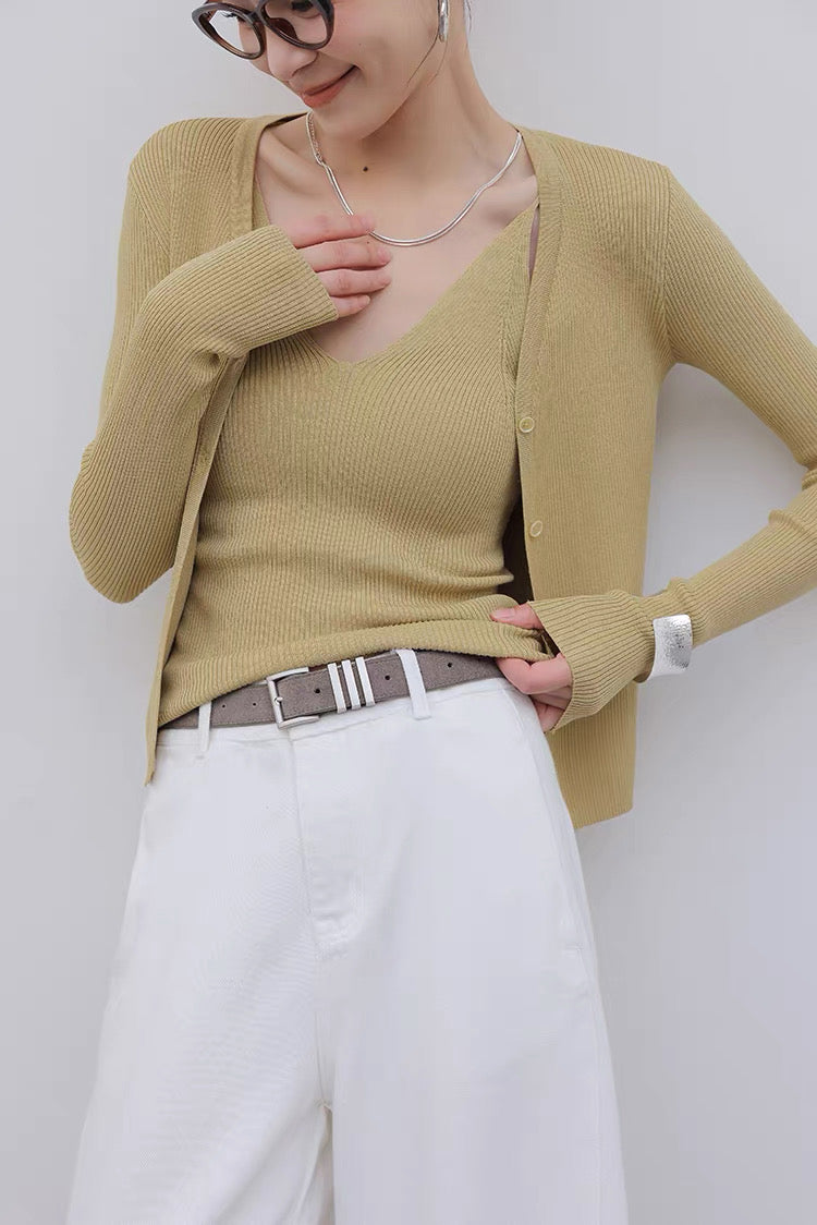 Nuance V-Neck Knit Set