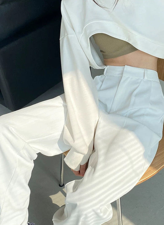 Loose Line White Pants