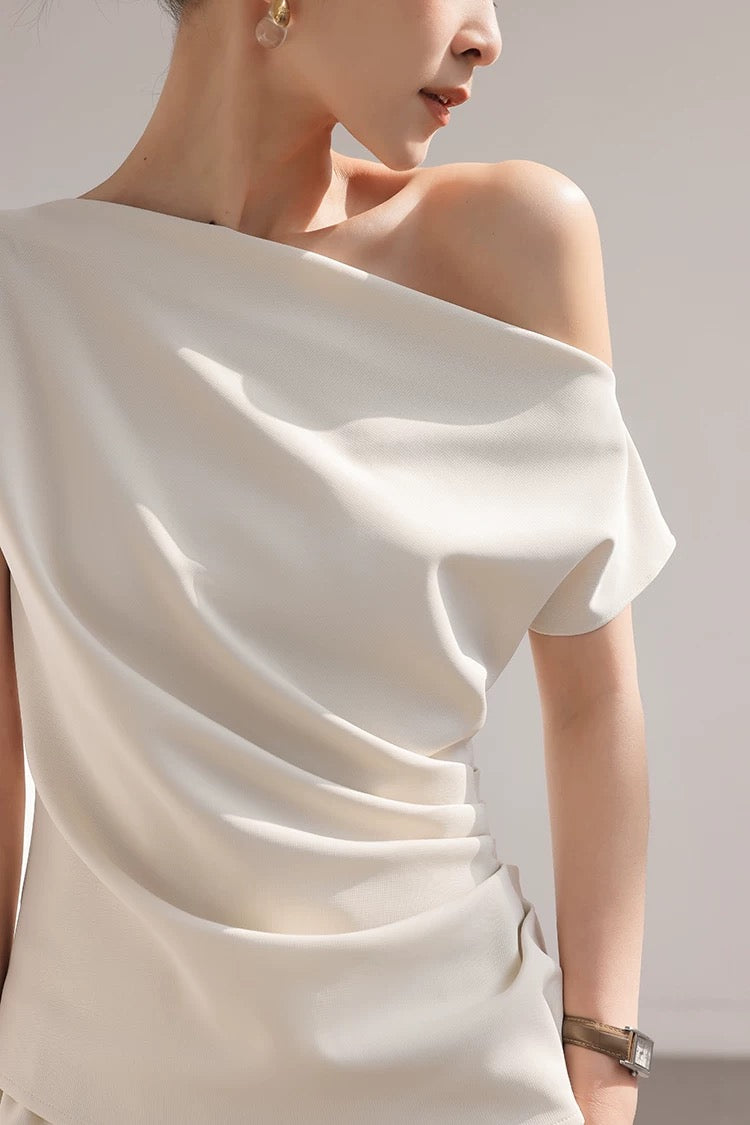 Soft Drape One-Shoulder Top