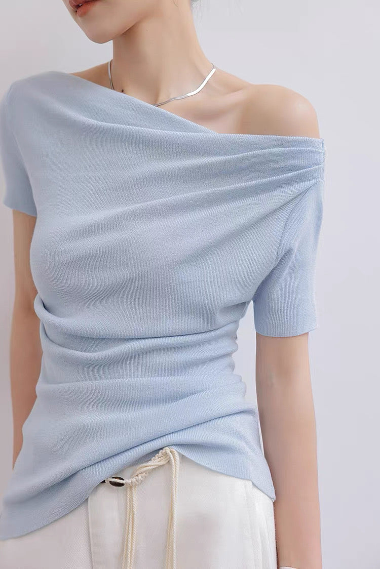 One shoulder summer knit
