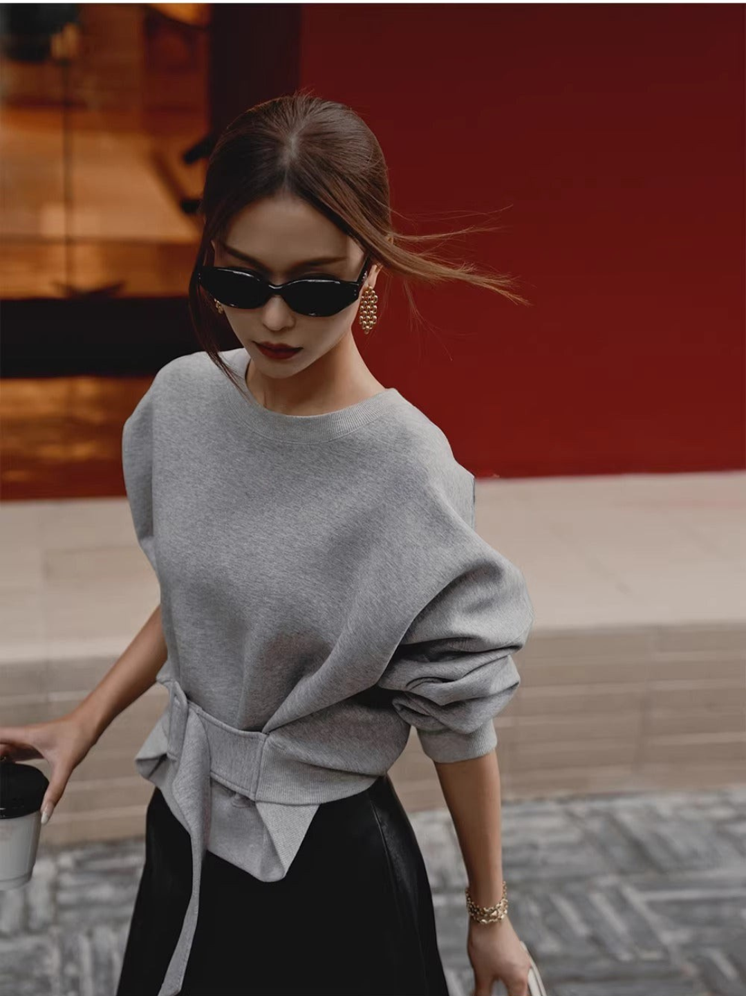 Belted Sweat Top