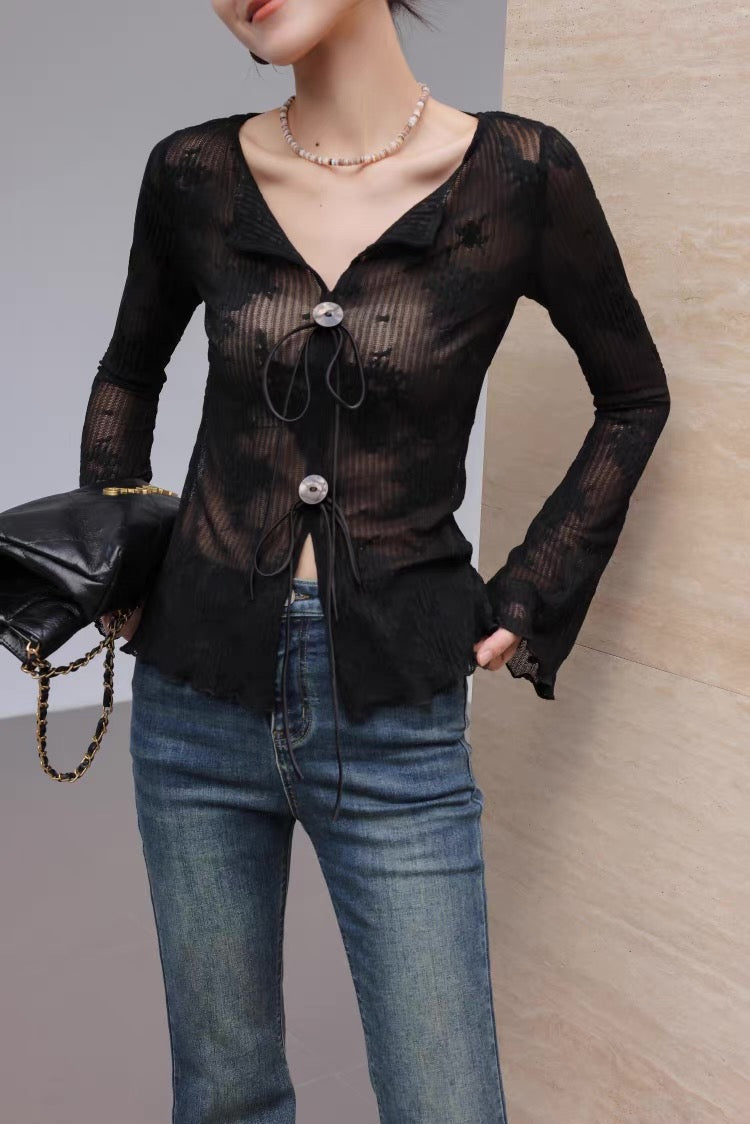 Sheer Floral Lace Top