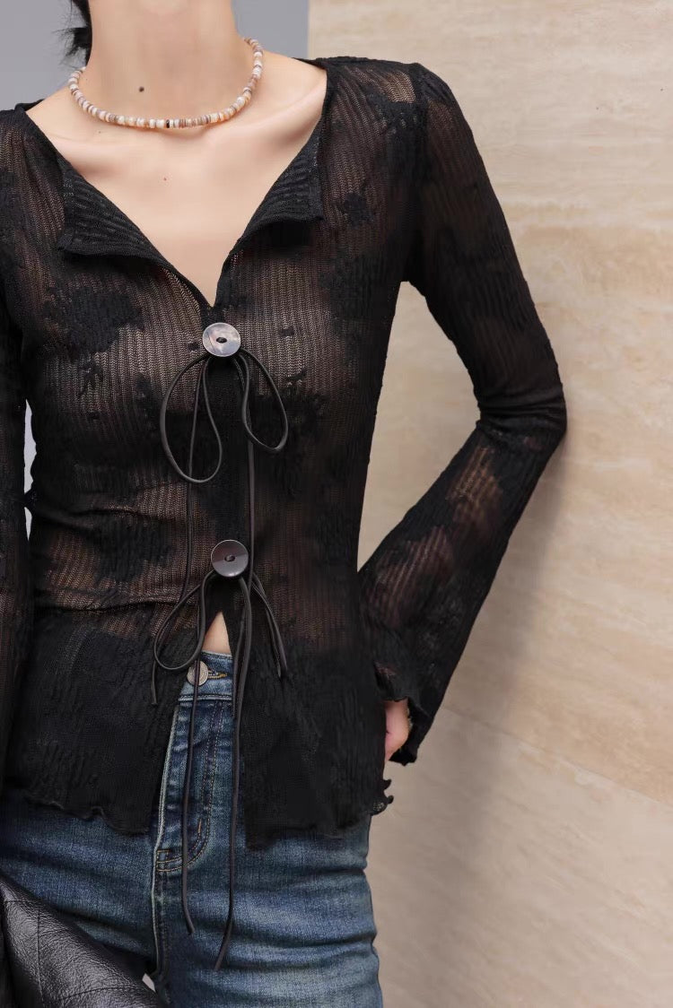 Sheer Floral Lace Top