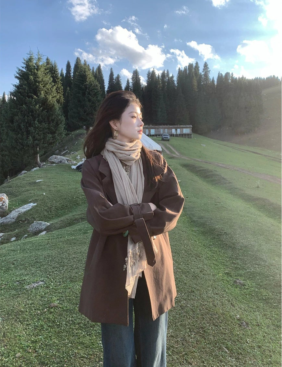 Silk Blend Belted Trench Coat/ シルクブレンドベルテッドトレンチコート