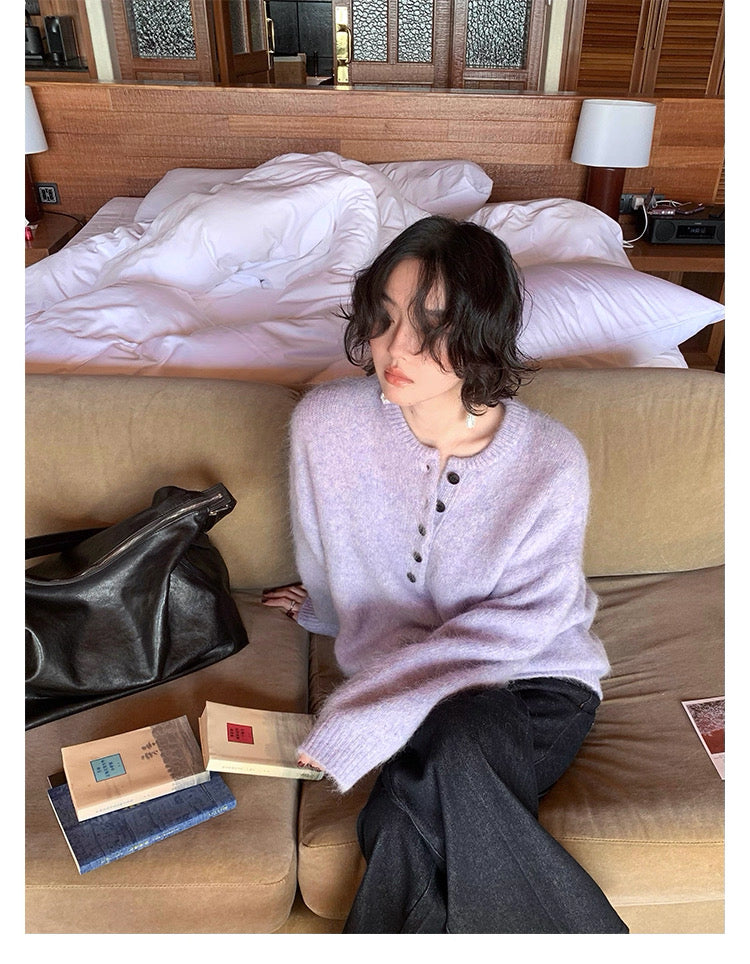 Alpaca Blend Henley Knit / アルパカブレンドヘンリーニット