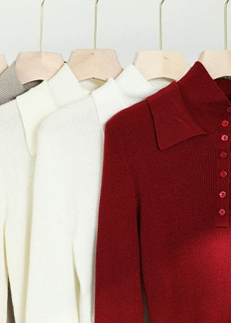 Collar Button Rib Knit