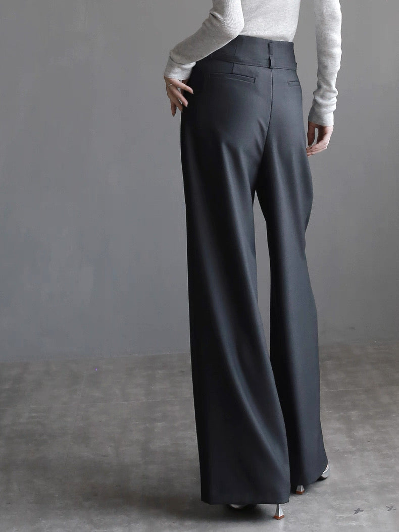 Belted Drape Wide Slacks / ベルテッドドレープワイドスラックス