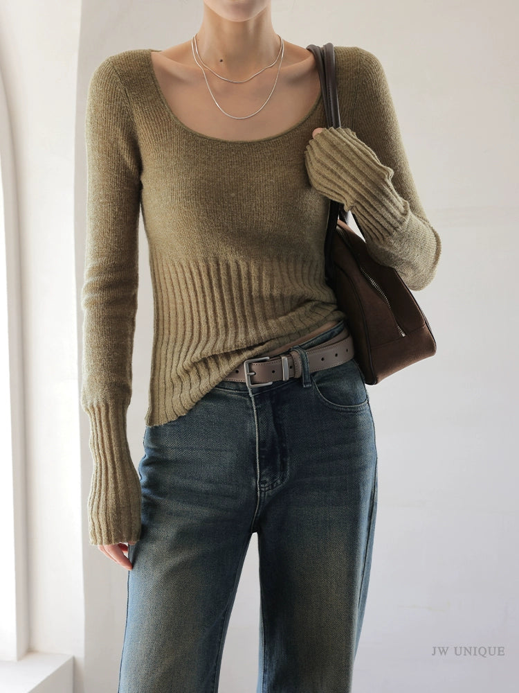 Soft Mohair Mix Knit Top / ソフトモヘアミックスニットトップ