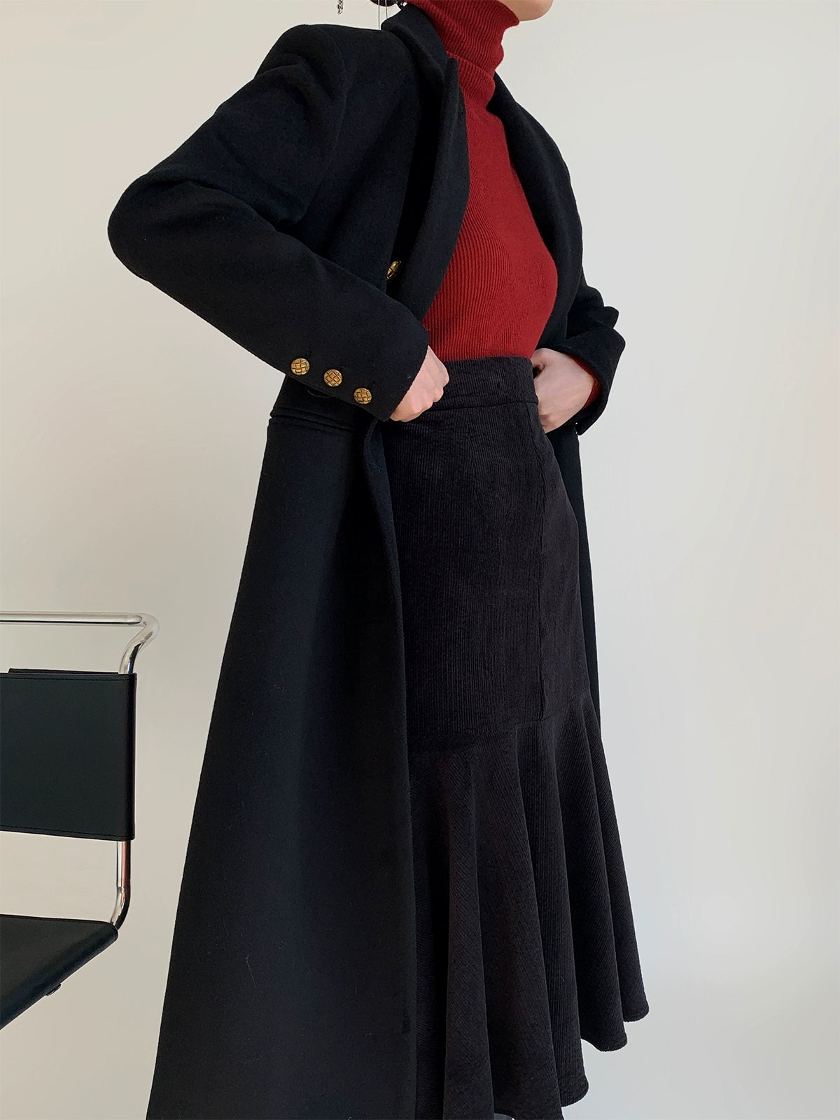 Corduroy Flare Midi Skirt / コーデュロイフレアミディスカート