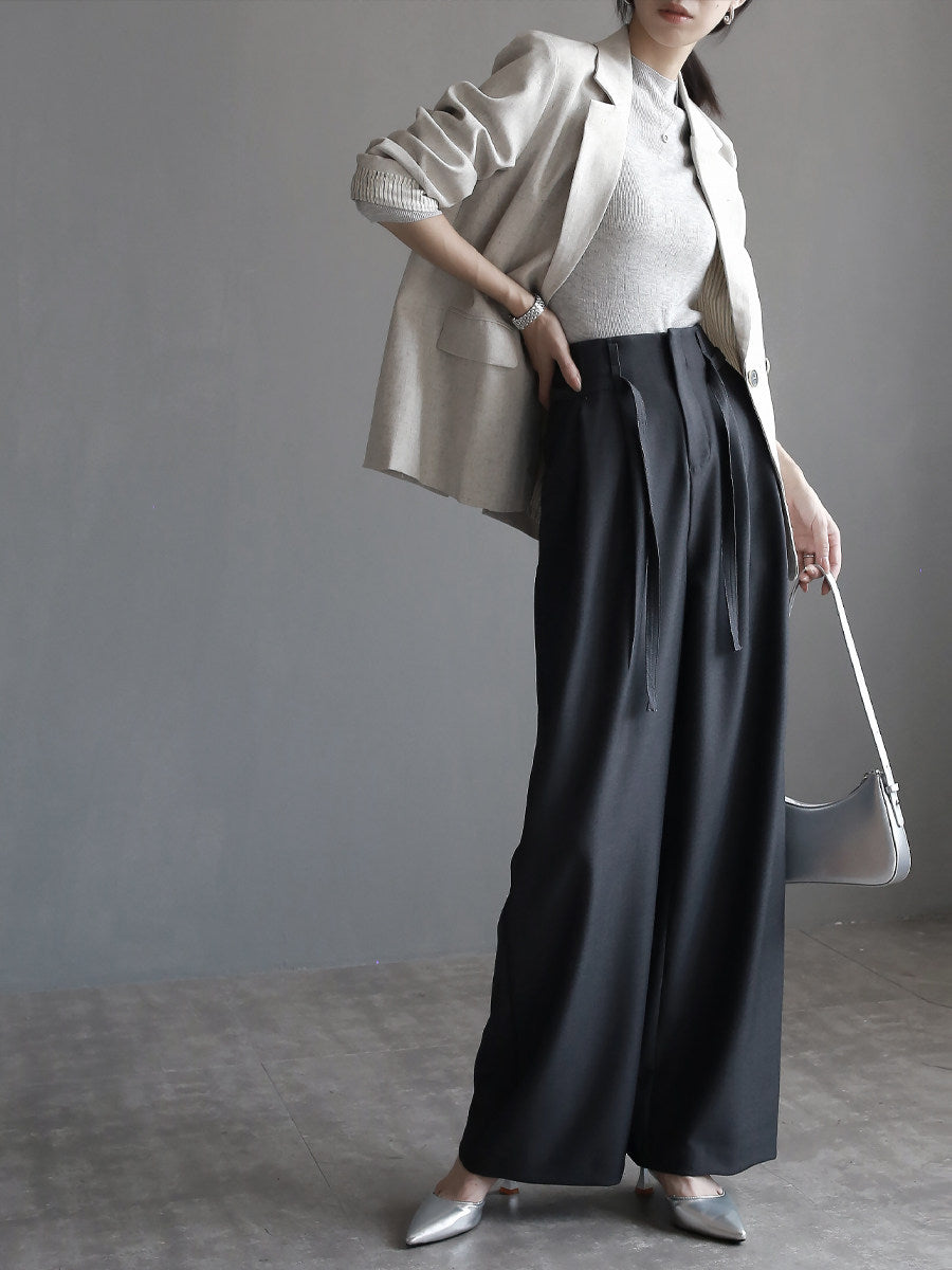 Belted Drape Wide Slacks / ベルテッドドレープワイドスラックス