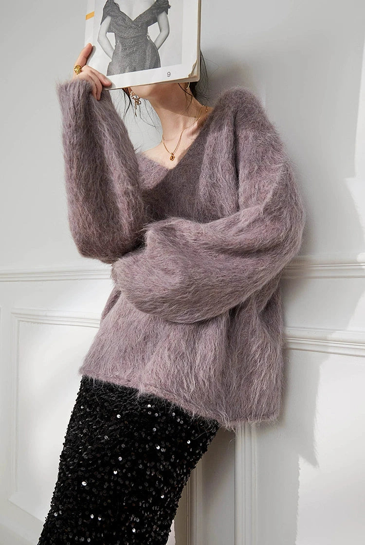 Soft Lilac Fuzzy Knit / ソフトライラックファジーニット