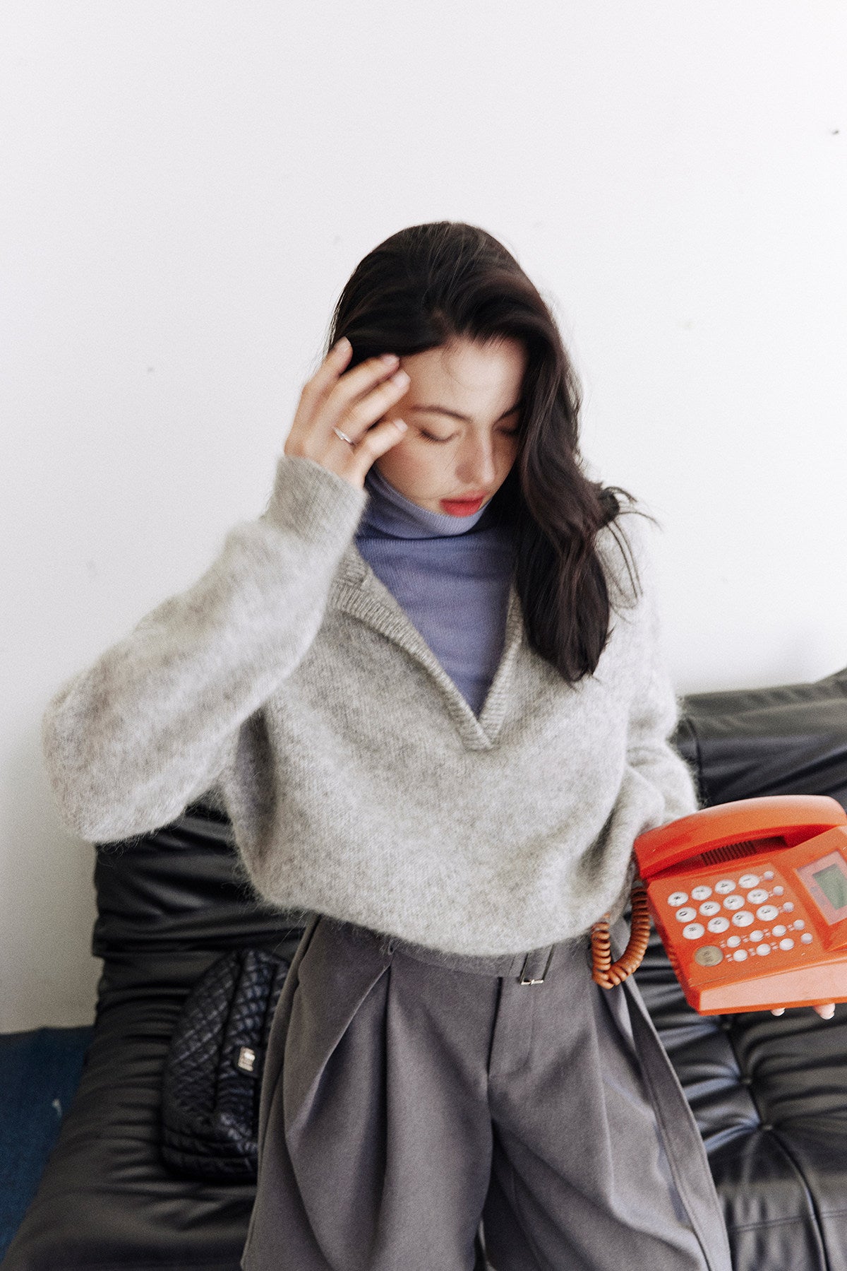 Soft Mohair Nuance-Collar Pullover
 / ソフトモヘアニュアンスカラープルオーバー