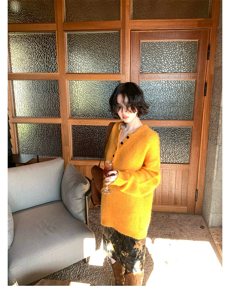 Alpaca Blend Henley Knit / アルパカブレンドヘンリーニット