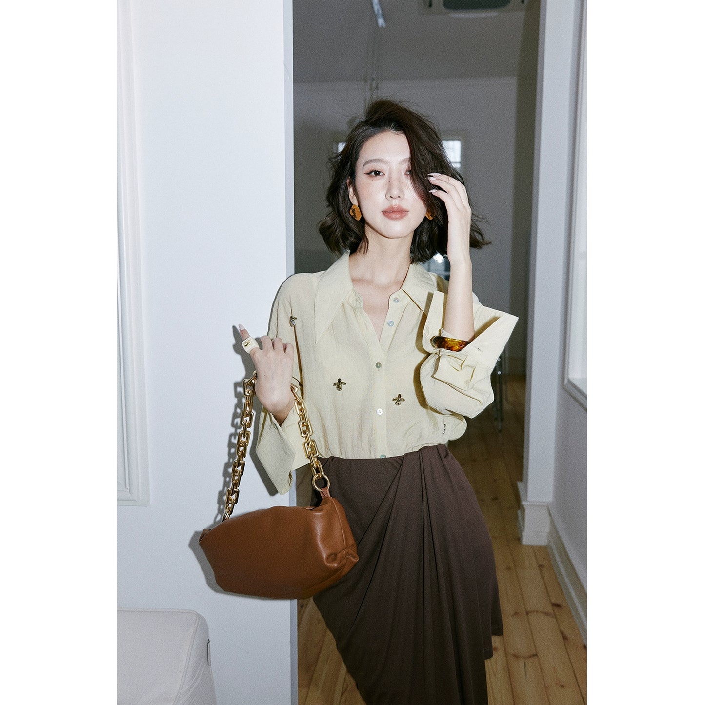 Crystal Accent Blouse / クリスタルポイントブラウス