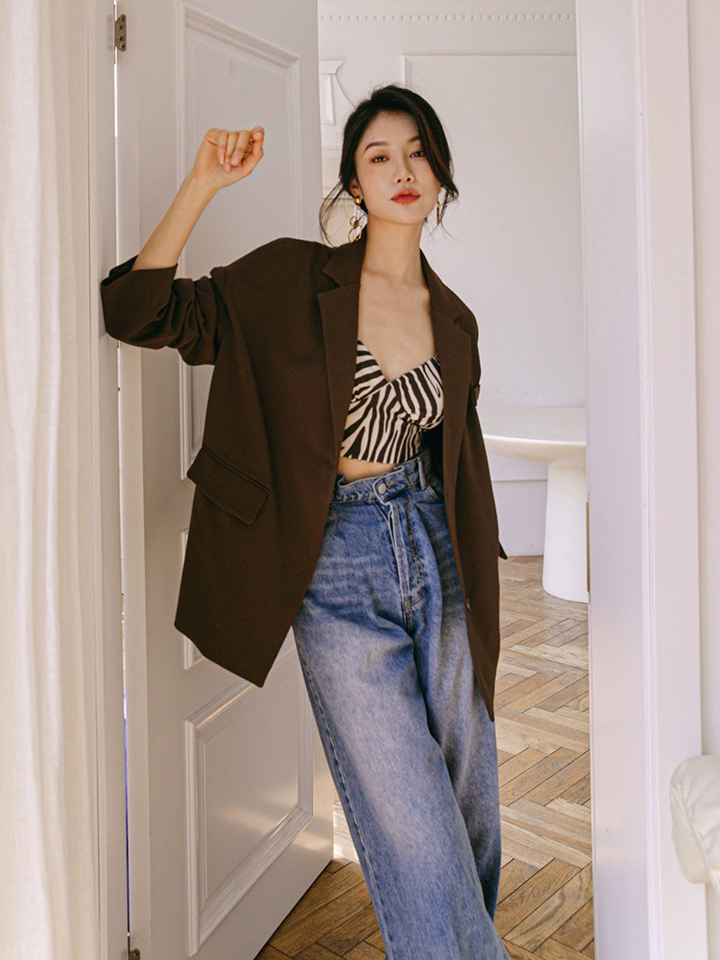 High Waisted Zebra Print Tube Top / ハイウエストゼブラチューブトップ
