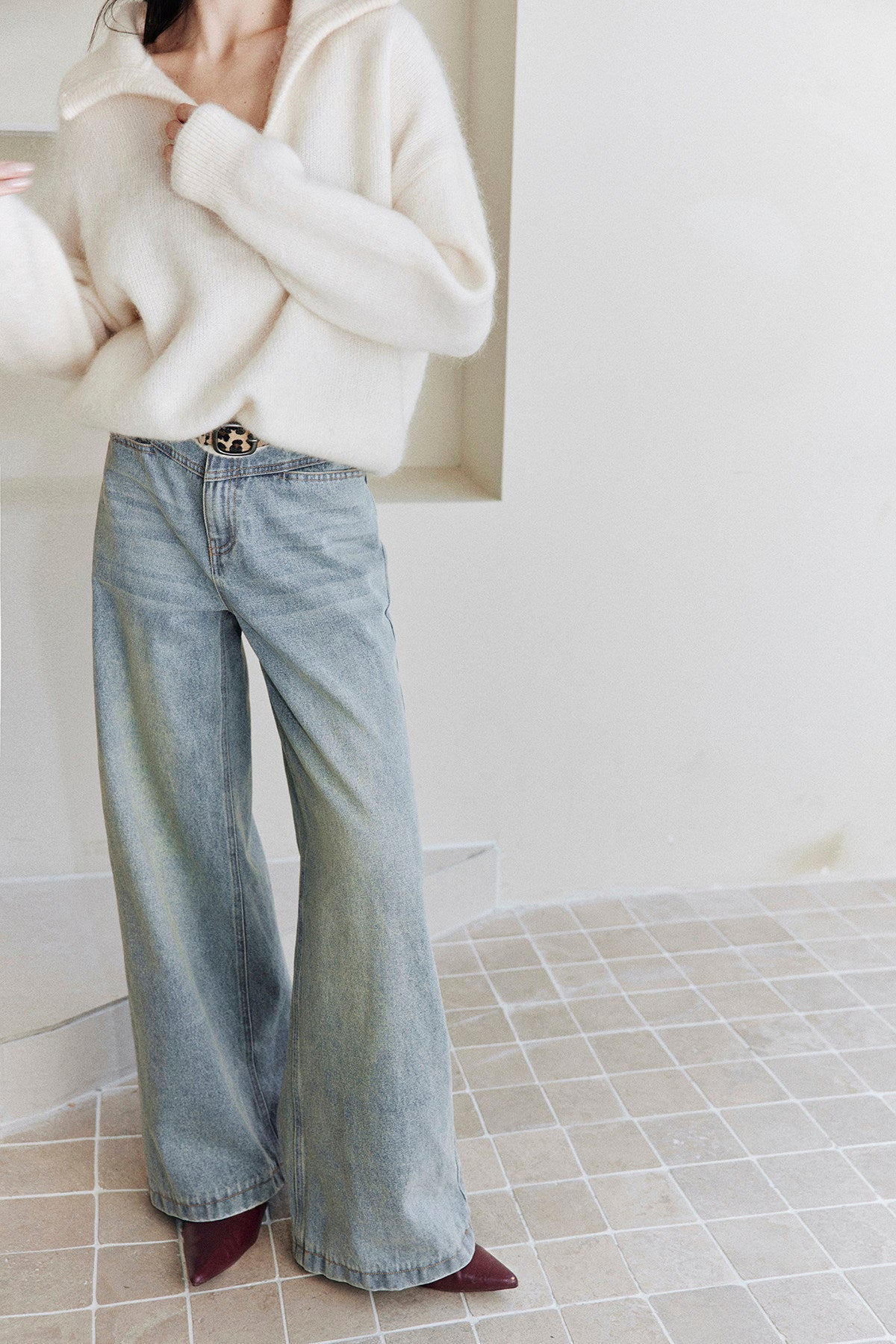 Soft Mohair Nuance-Collar Pullover
 / ソフトモヘアニュアンスカラープルオーバー