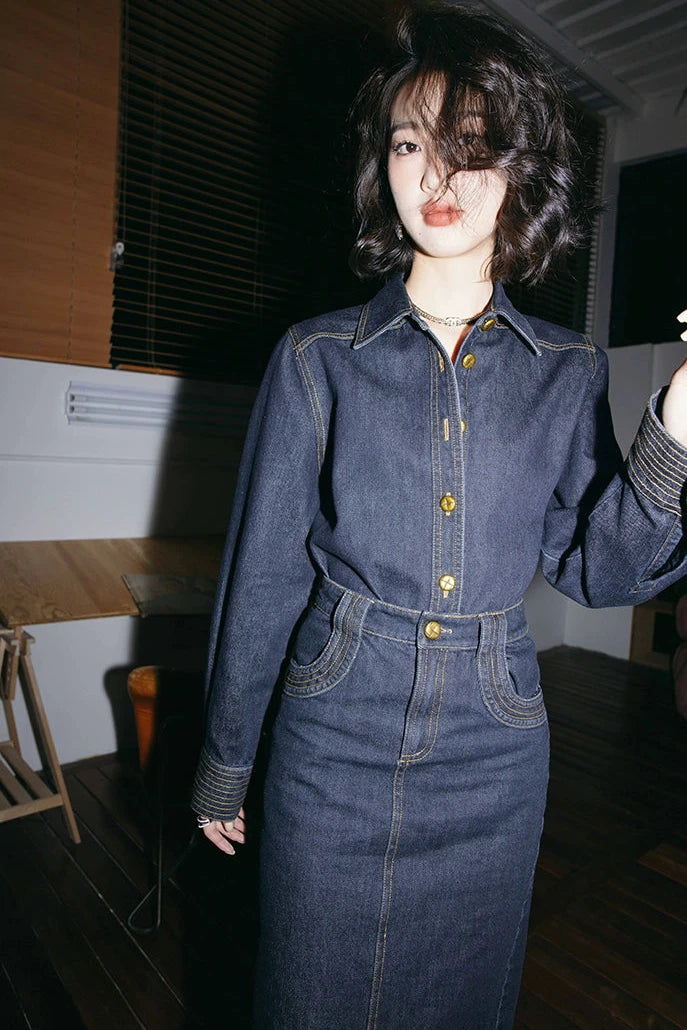 Denim Shirt & Skirt Set Styling / デニムシャツ＆スカートセットアップスタイリング