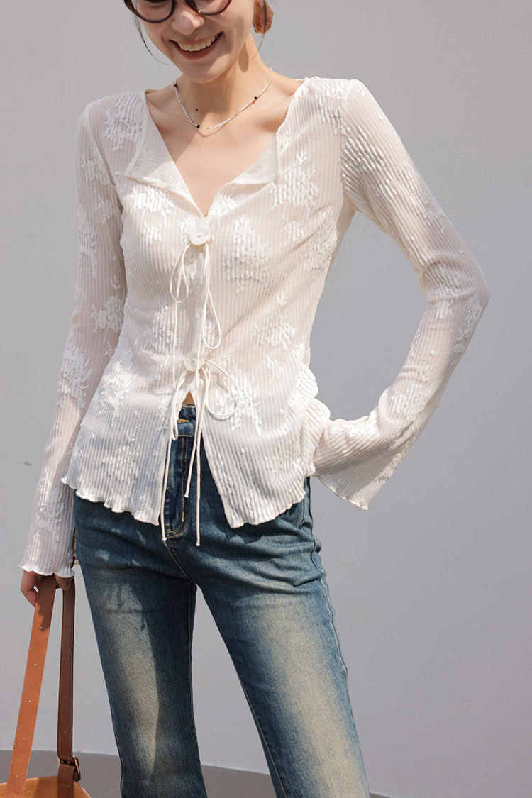 Sheer Floral Lace Top