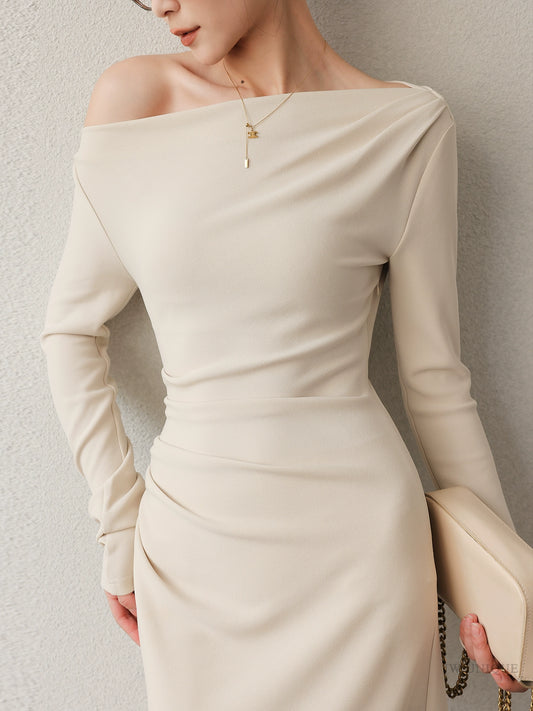 Asymmetry Off-Shoulder Dress / アシンメトリーオフショルダードレス