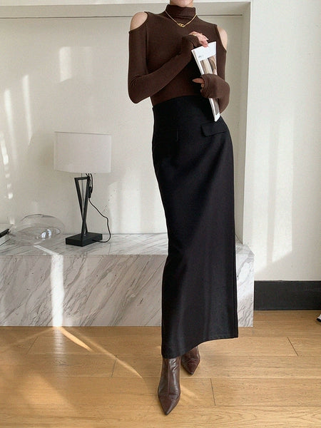 Minimal Straight Long Skirt