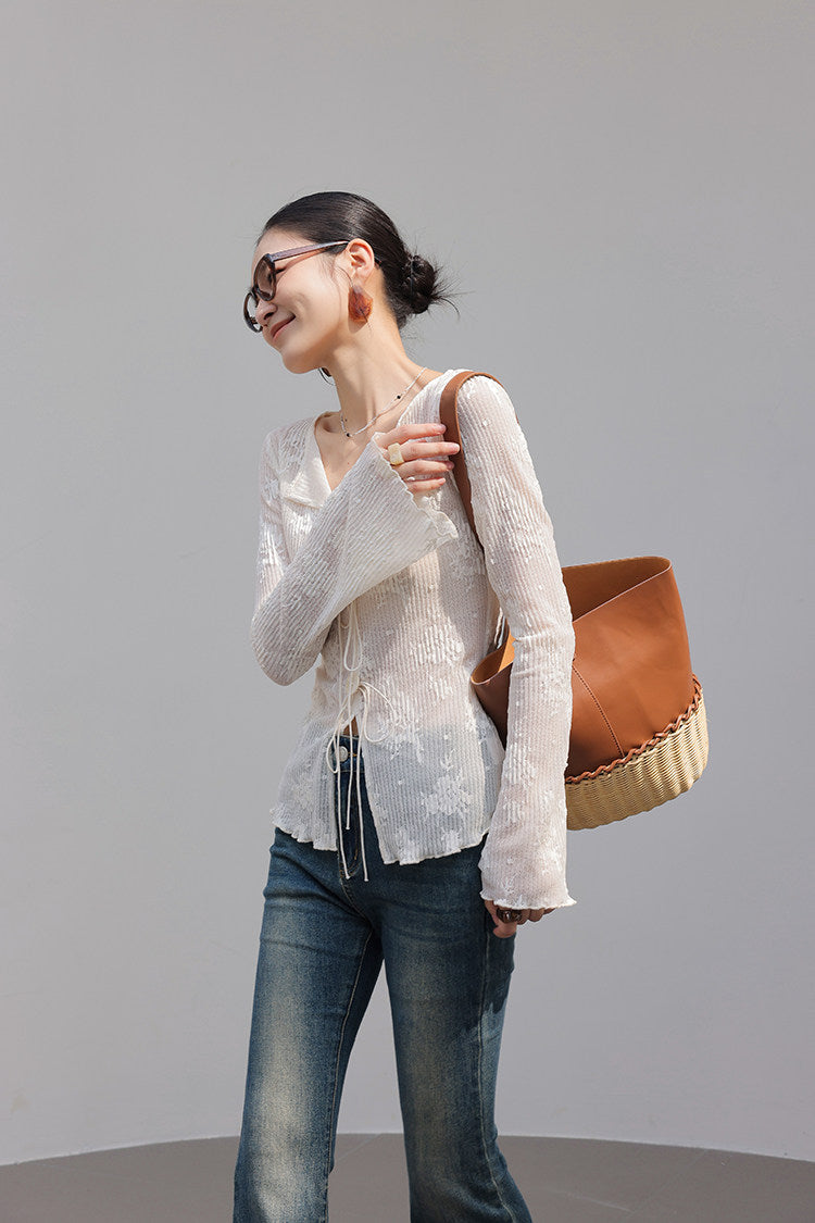 Sheer Floral Lace Top
