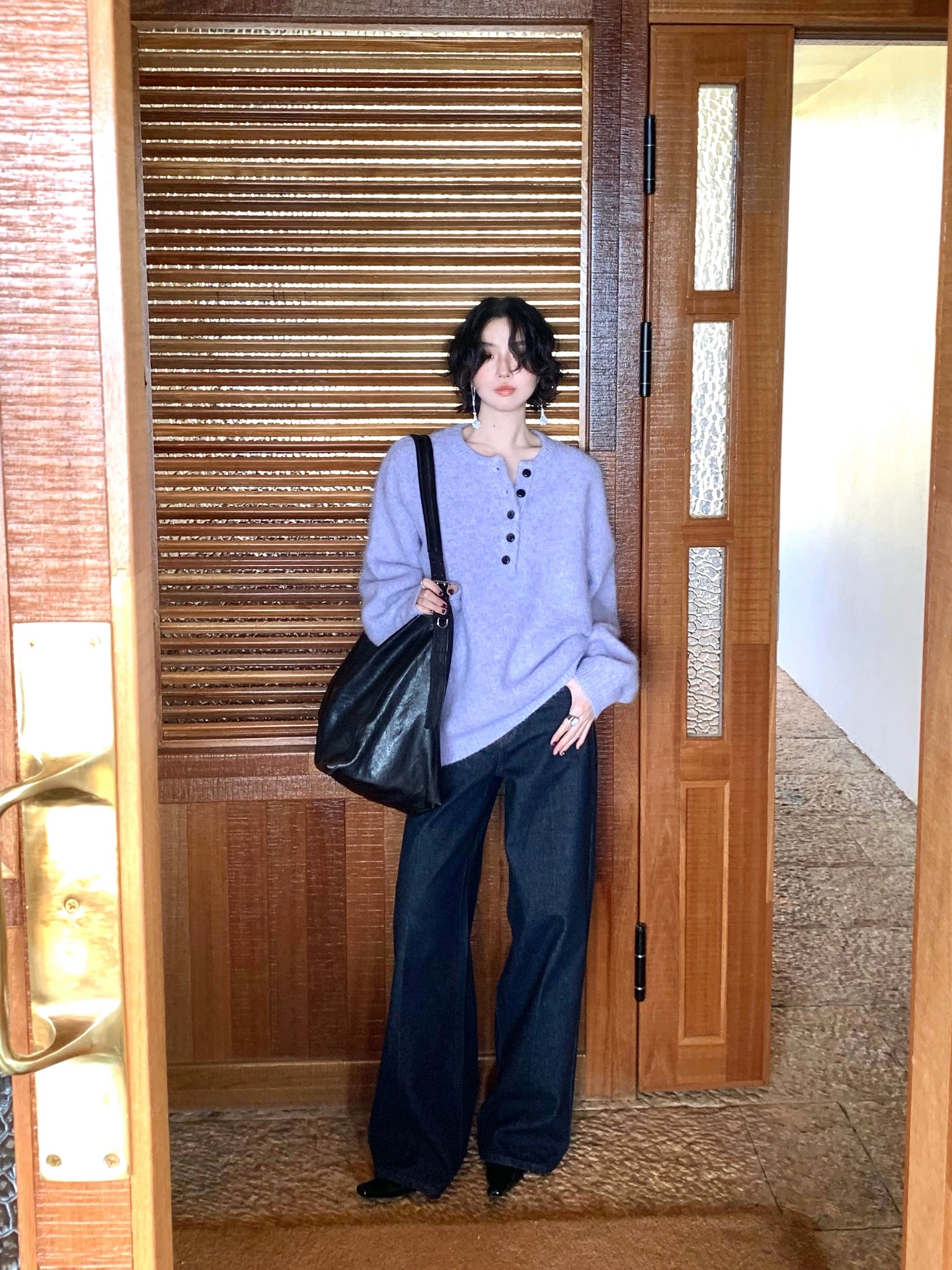 Alpaca Blend Henley Knit / アルパカブレンドヘンリーニット