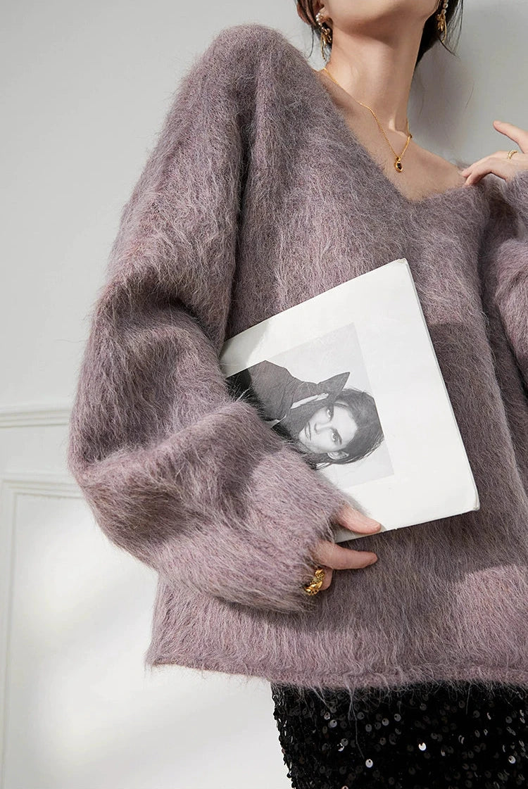 Soft Lilac Fuzzy Knit / ソフトライラックファジーニット