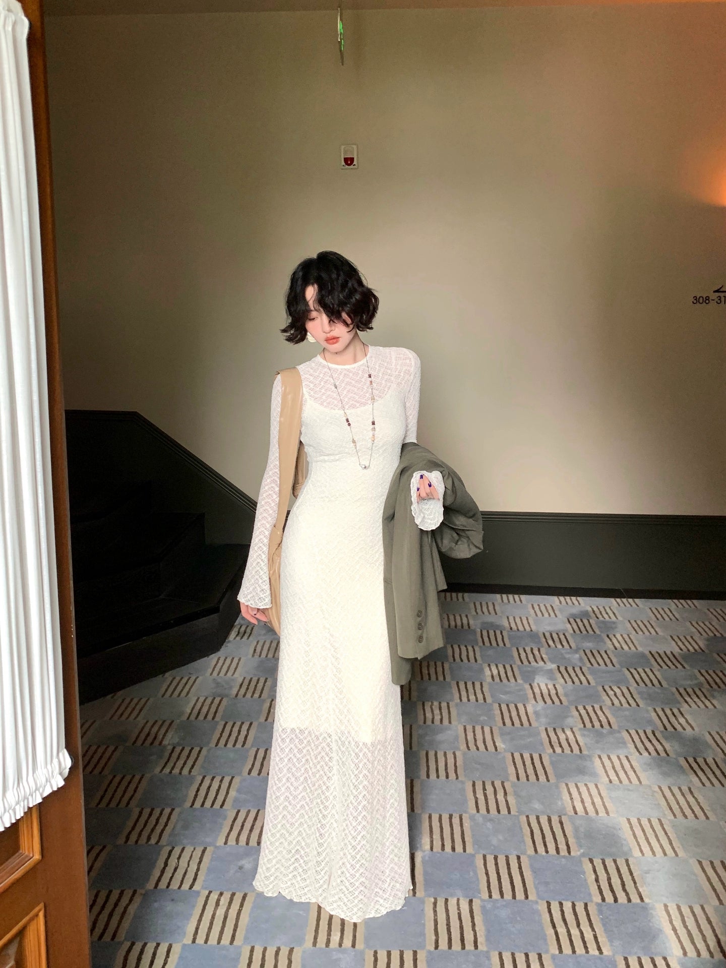 Sheer Nuance Lace Dress