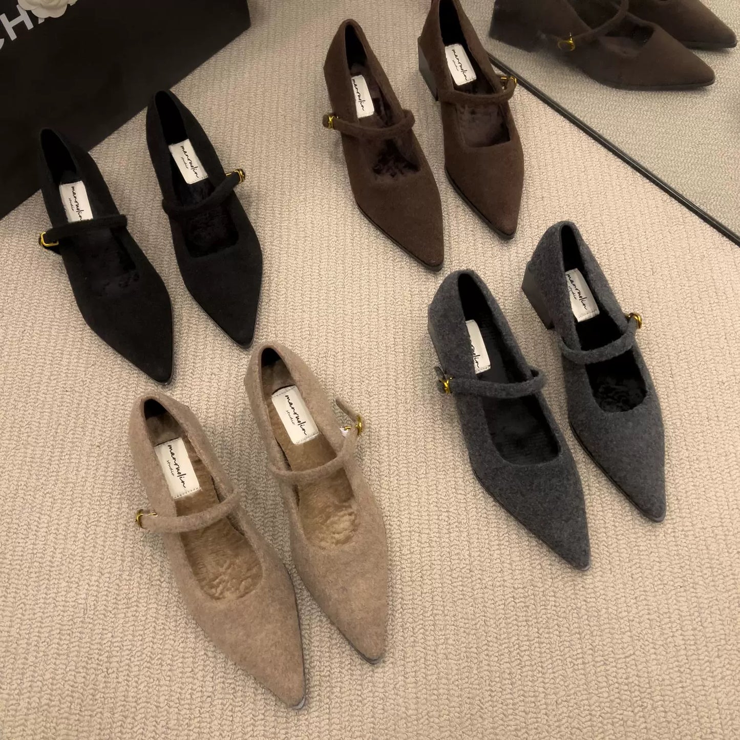 Wool-touch Mary Jane Pumps / ウールタッチメリージェーンパンプス