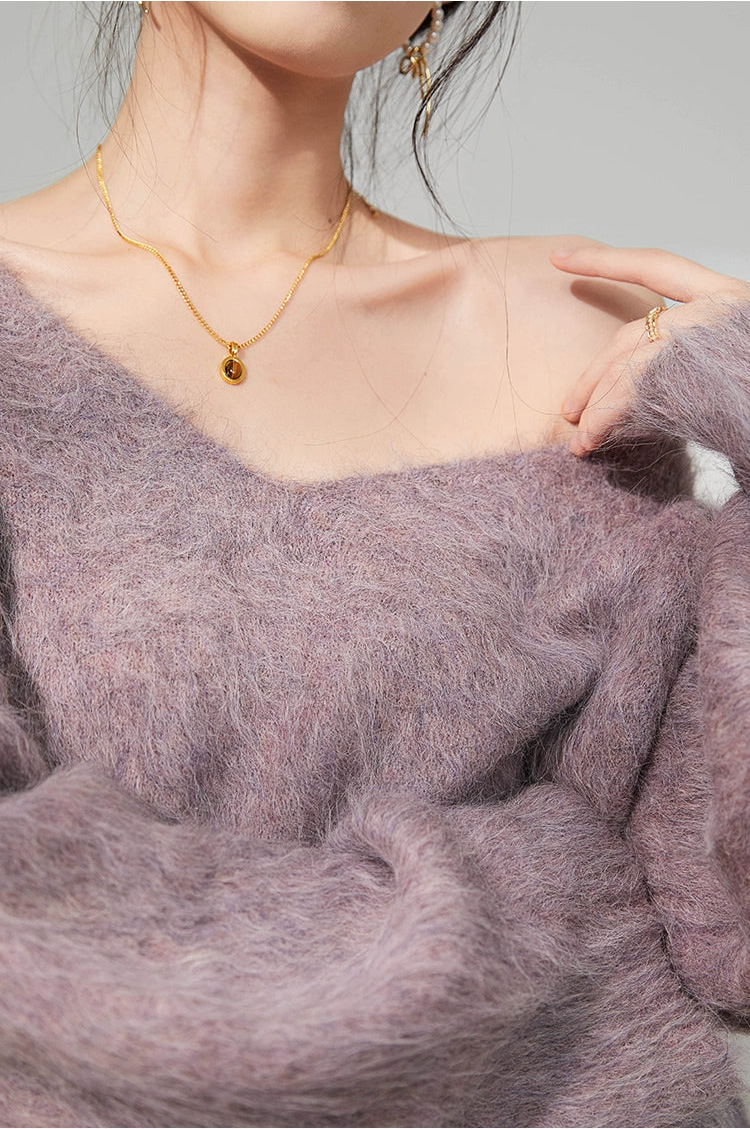 Soft Lilac Fuzzy Knit / ソフトライラックファジーニット