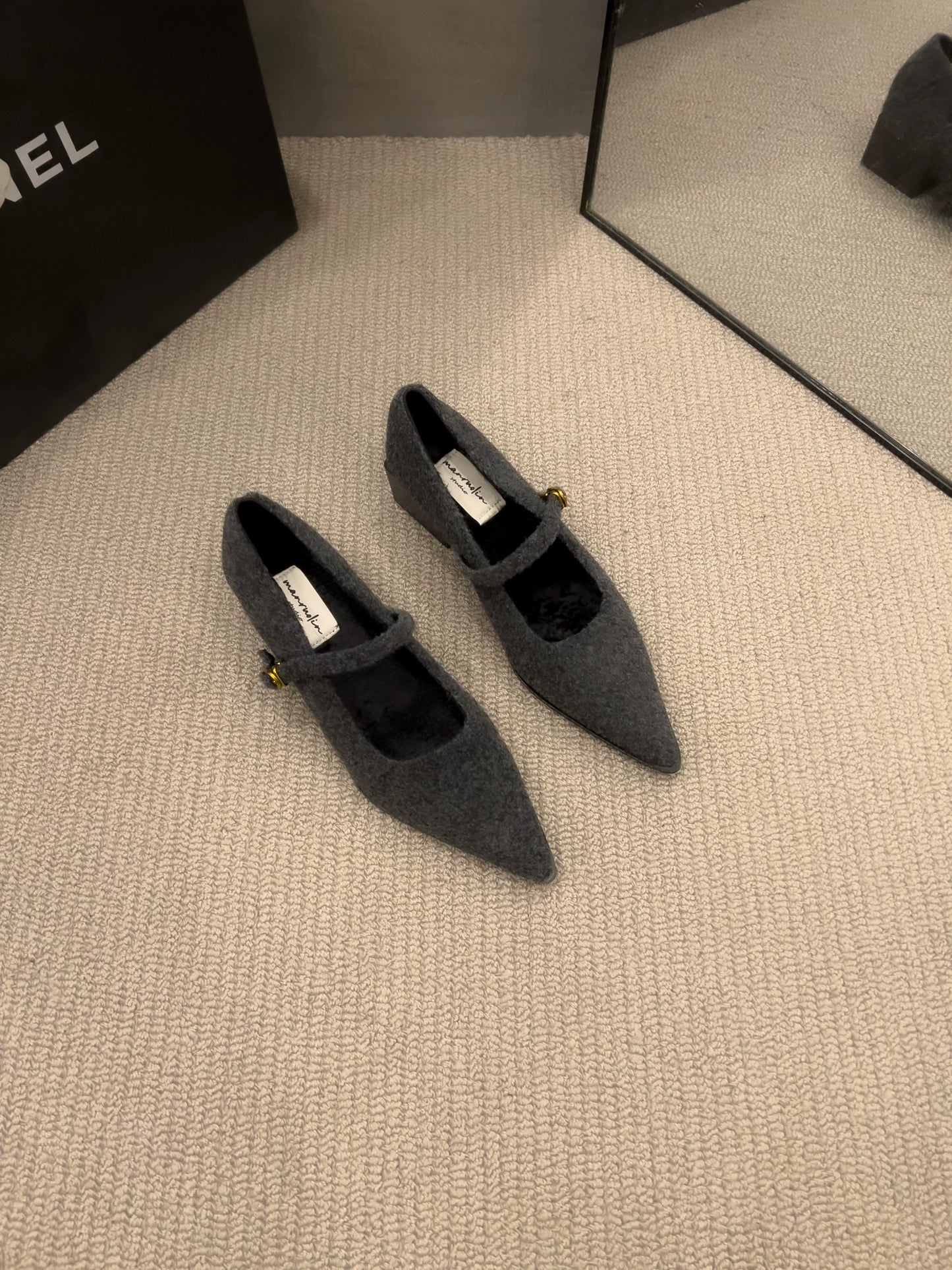 Wool-touch Mary Jane Pumps / ウールタッチメリージェーンパンプス