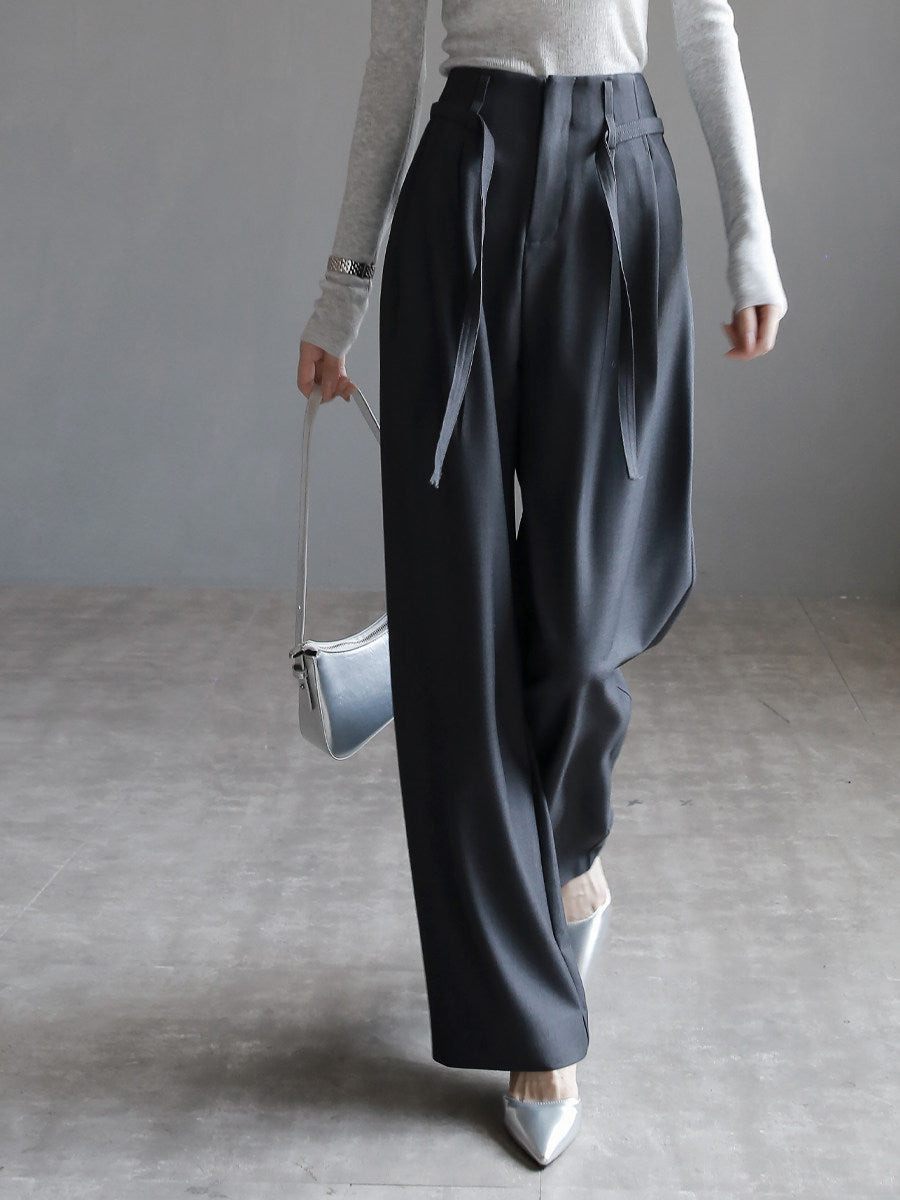 Belted Drape Wide Slacks / ベルテッドドレープワイドスラックス