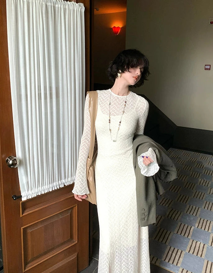 Sheer Nuance Lace Dress