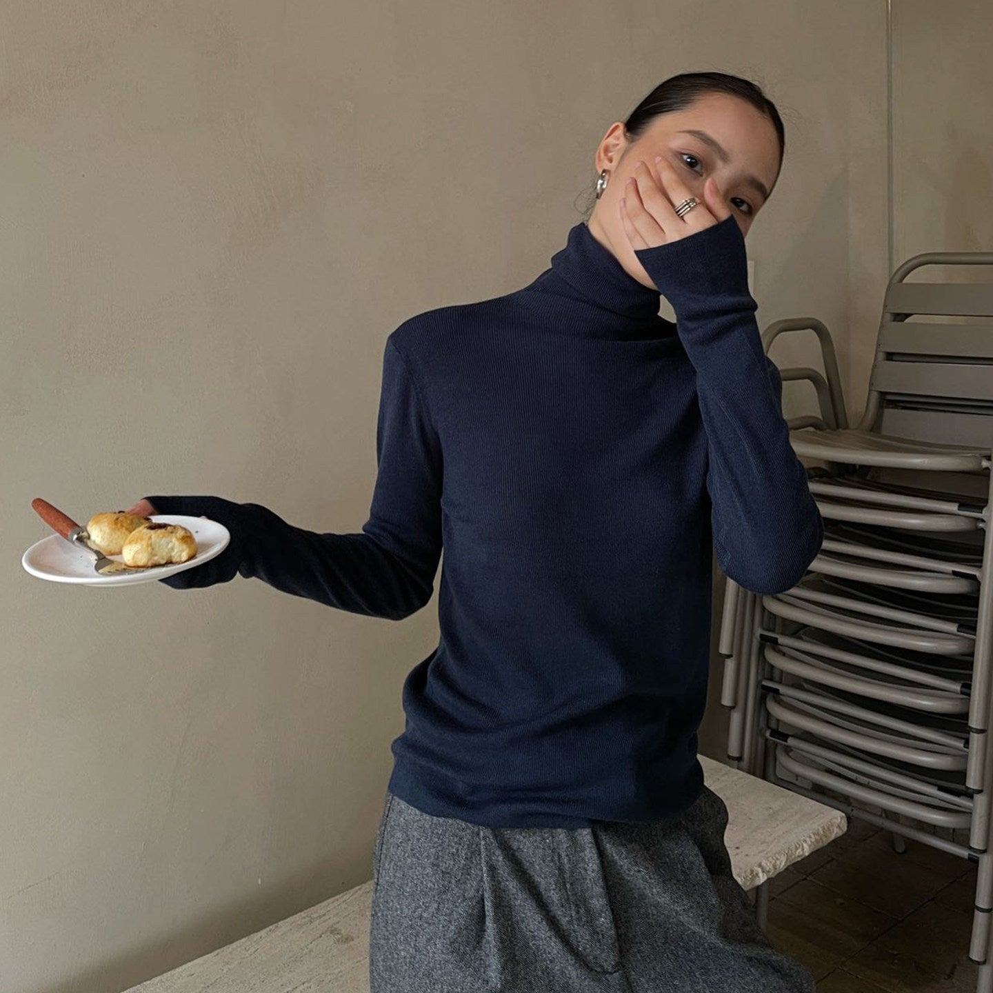 Soft Layer Turtleneck Knit