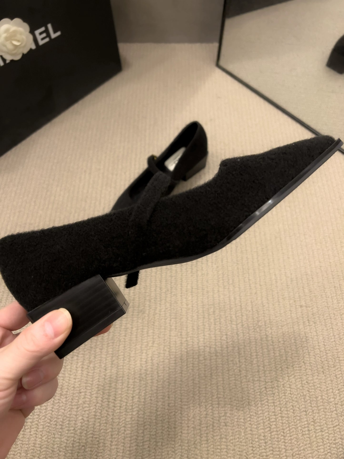 Wool-touch Mary Jane Pumps / ウールタッチメリージェーンパンプス