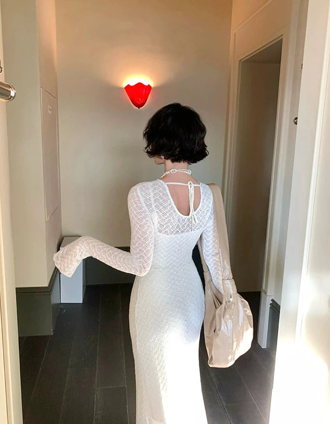 Sheer Nuance Lace Dress