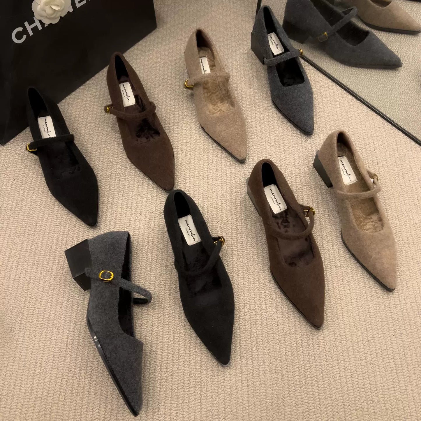 Wool-touch Mary Jane Pumps / ウールタッチメリージェーンパンプス