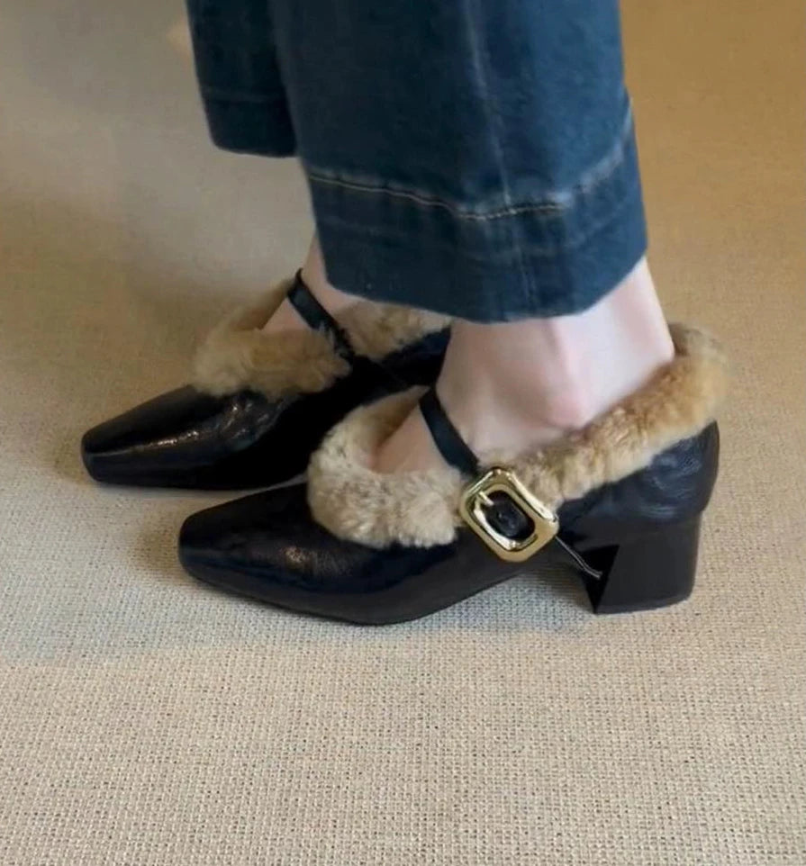 Fur Buckle Mary Jane / ファーバックルメリージェーン