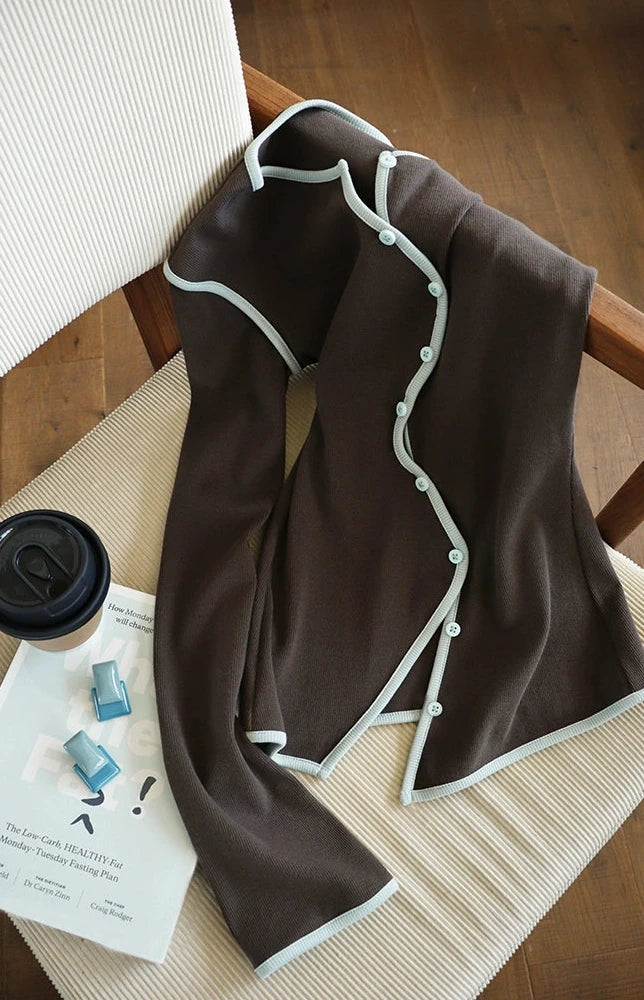 Asymmetric Contrast Trim Top / アシンメトリートリムトップ