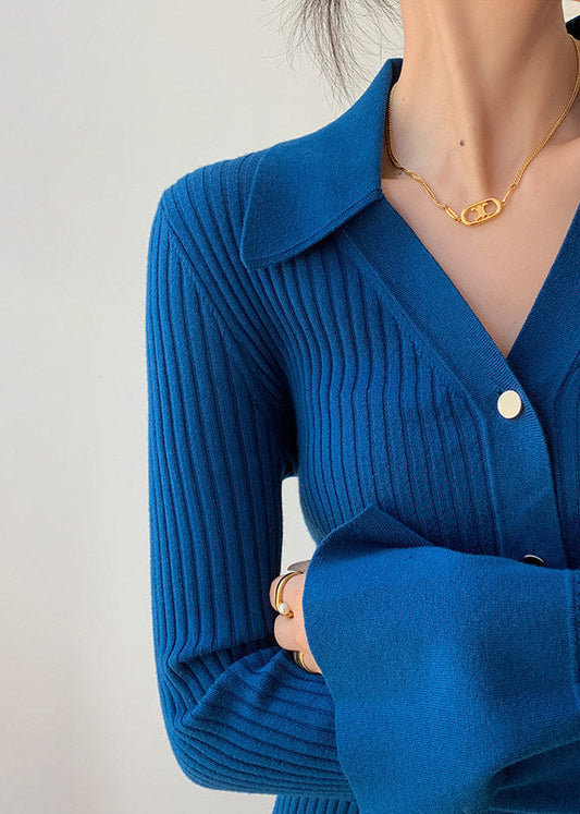 Rib Knit Collar Cardigan