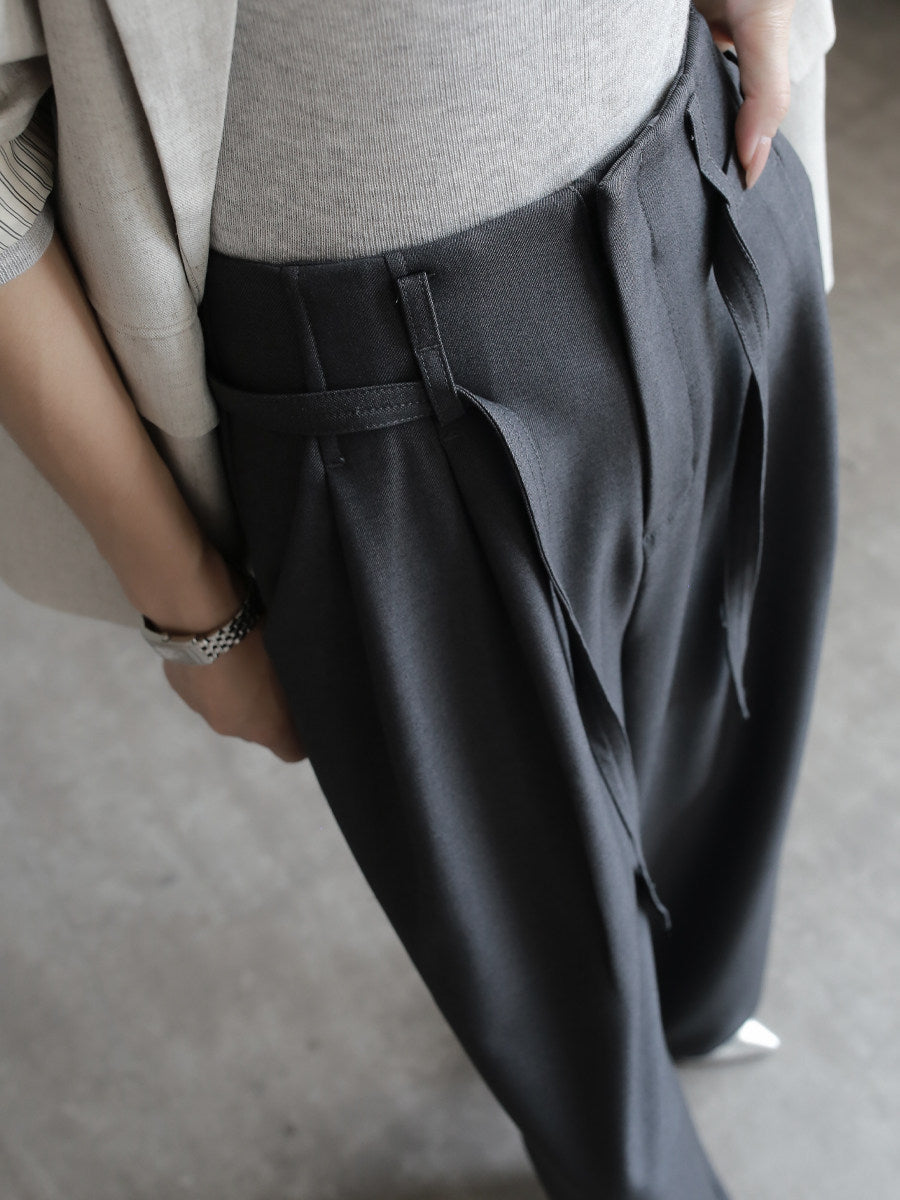 Belted Drape Wide Slacks / ベルテッドドレープワイドスラックス