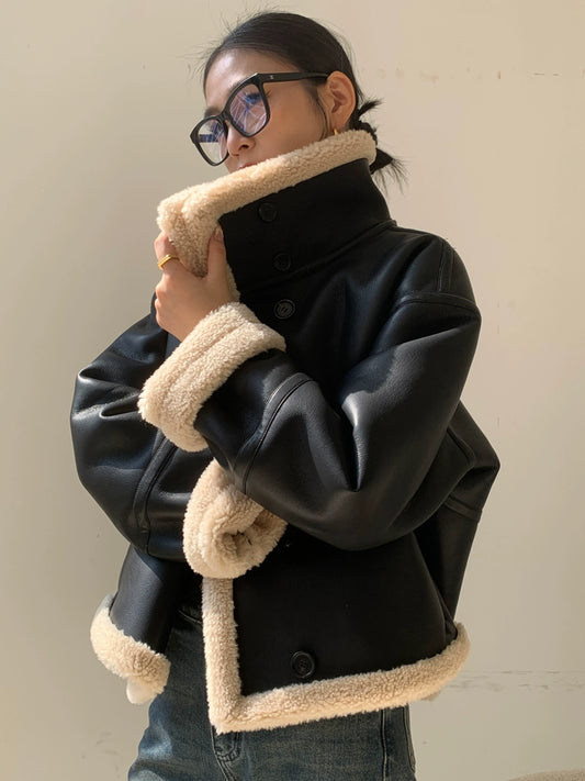 Faux Shearling PU Jacket / フェイクボアPUジャケットO211045
