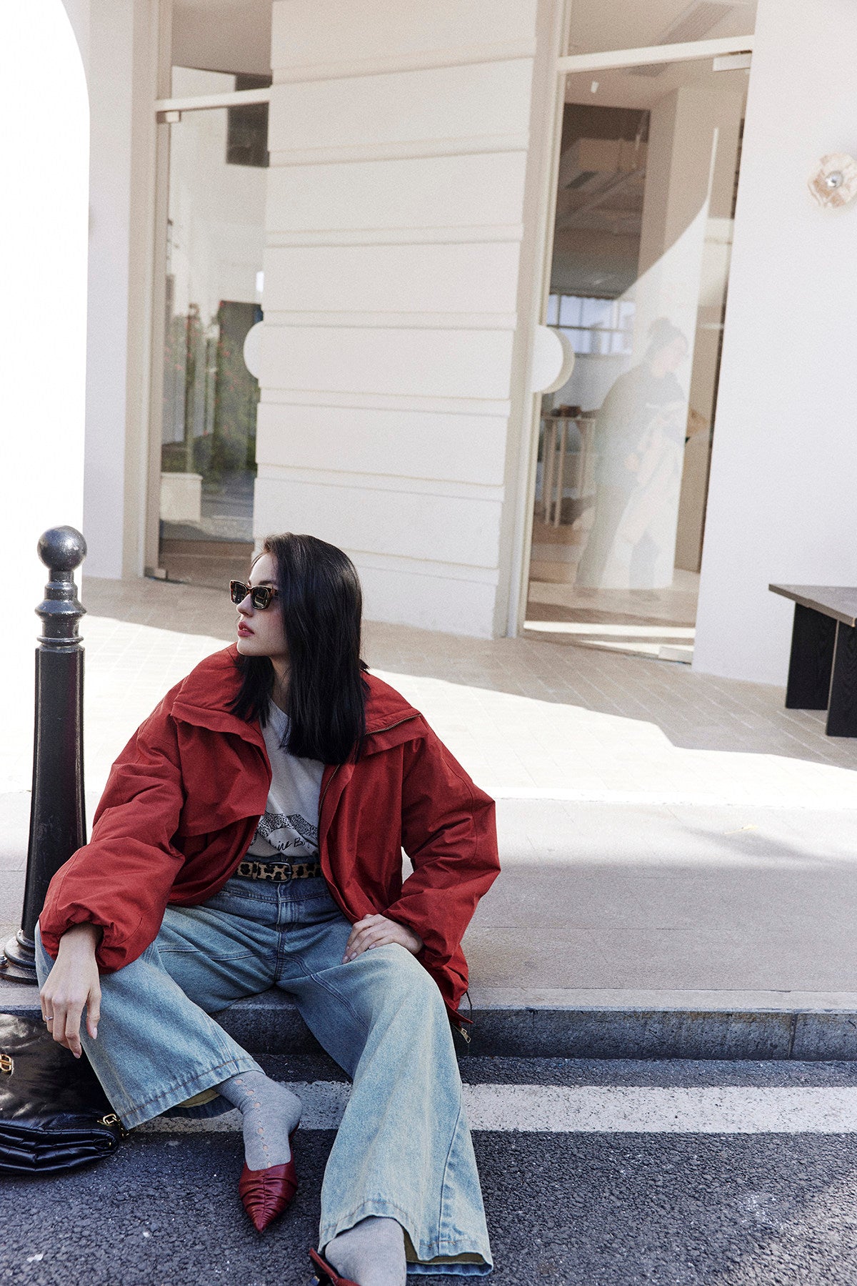 Light Wash Wide Denim Pants