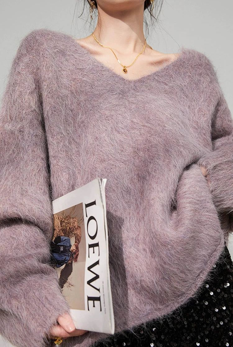 Soft Lilac Fuzzy Knit / ソフトライラックファジーニット